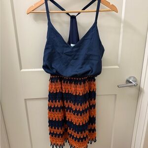 Judith March Navy Crochet Dress